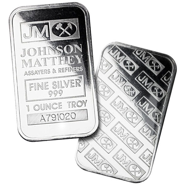 Johnson Matthey 1 Oz Silver Bars thumbnail